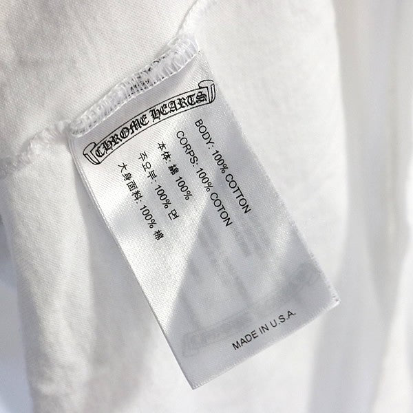 CHROME HEARTS Arch Logo Pocket T-Shirt White Size XL