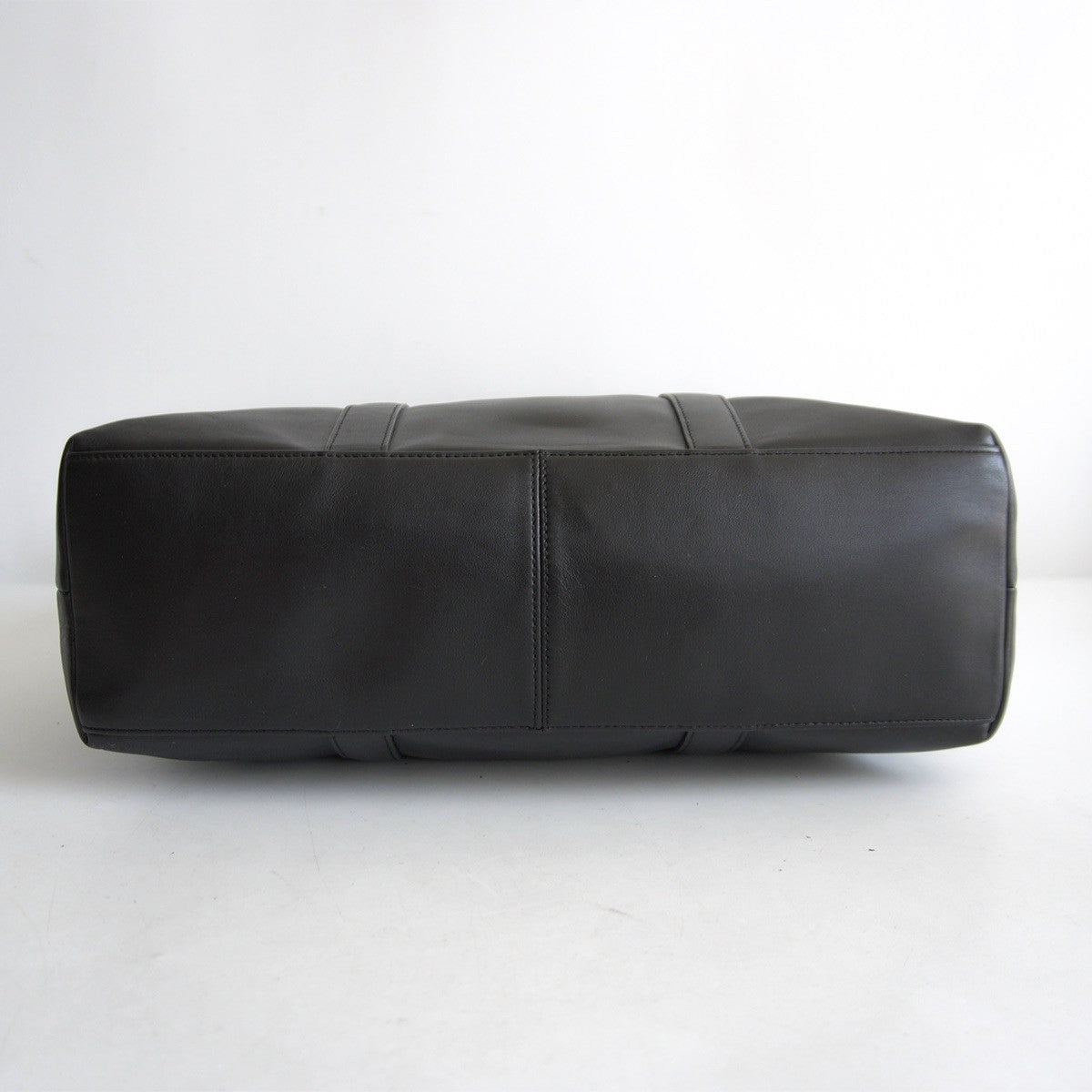 COACH 2-Way Smooth Leather Tote Bag Black Size ONE SIZE