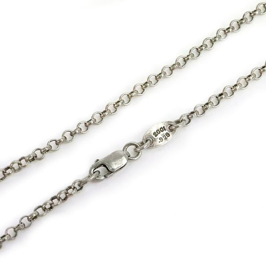 CHROME HEARTS Roll Chain Silver Necklace 18in Size ONE SIZE