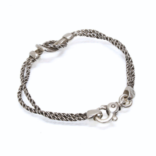 TIFFANY Double Rope Center Knot SV925 Silver Bracelet Size ONE SIZE