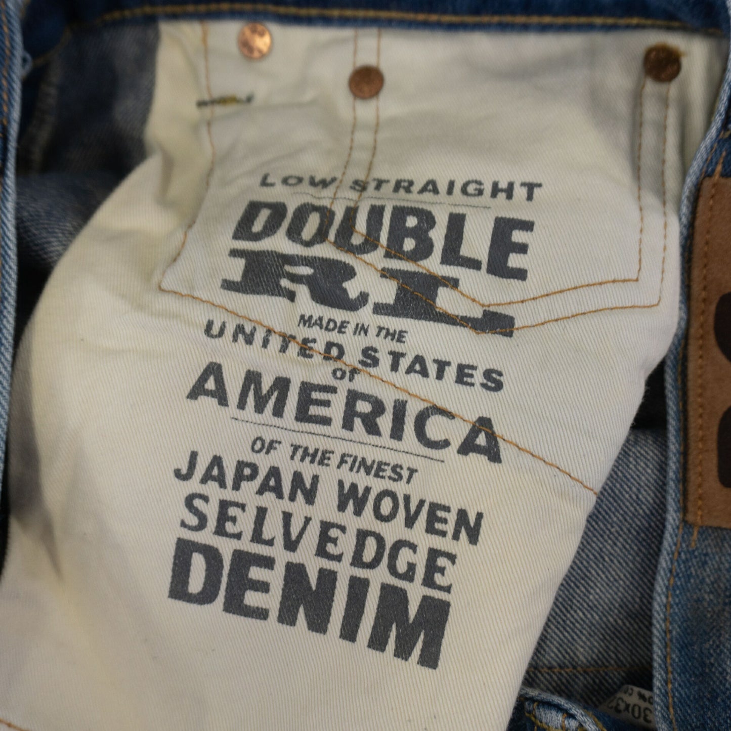 RRL x GREAT PLAINS WASH LOW-STRAIGHT JEANS Denim Pants Size 30×32