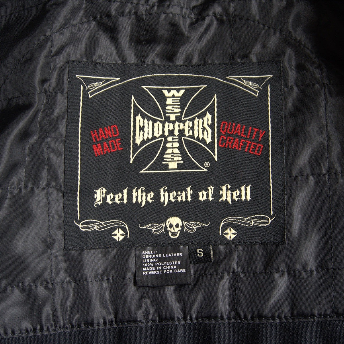 West Coast Choppers Leather Biker Jacket Black Size S