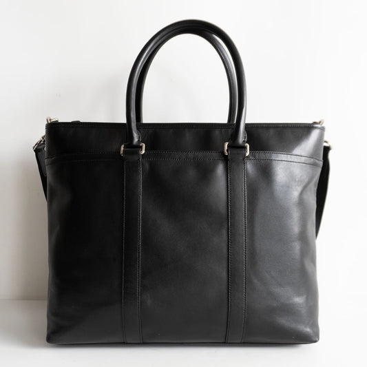 Coach 2-way Leather Tote Bag Black