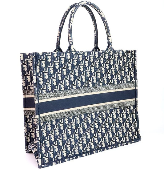 Christian Dior Oblique Jacquard Large Bag Blue Size ONE SIZE