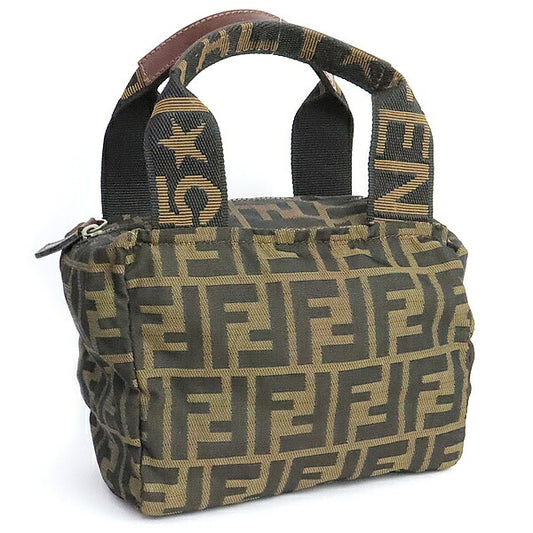 FENDI Zucca Canvas Leather Mini Bag Brown Size ONE SIZE
