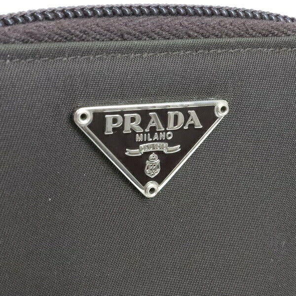 PRADA Nylon Compact Wallet Brown Size ONE SIZE