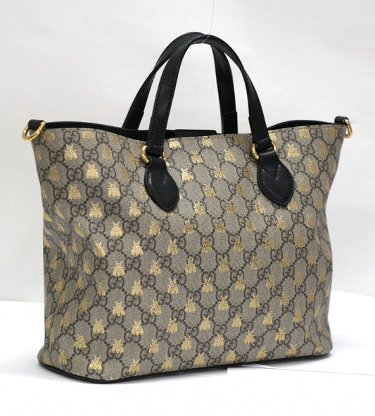 GUCCI GG Supreme Bee 2-Way Bag PVC Leather Size ONE SIZE