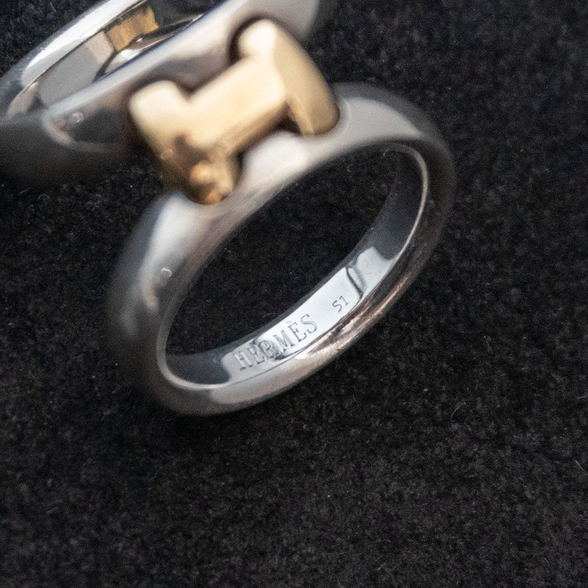 Hermes Olympe Two-Tone Ring Size 51