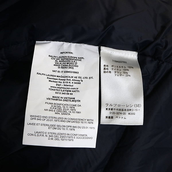 RALPH LARUREN Puffer Down Jacket Navy Size S