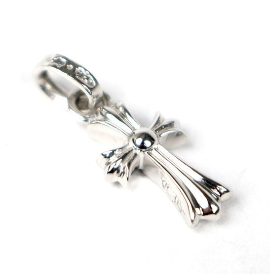 CHROME HEARTS Baby Fat Cross Pave White Gold Size ONE SIZE