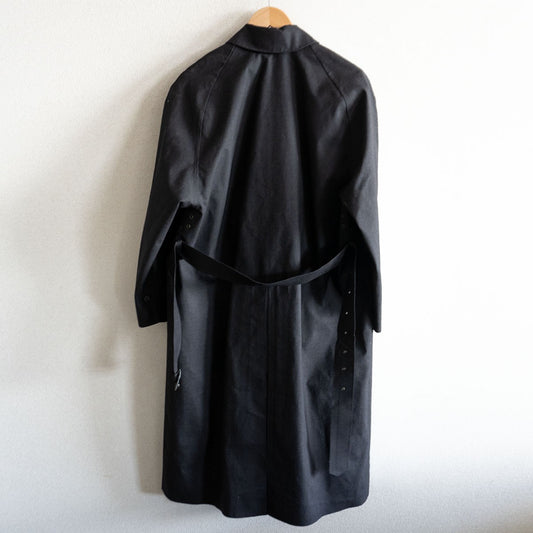 Mackintosh Rubberized Wool Balmacaan Coat Gray Size 38