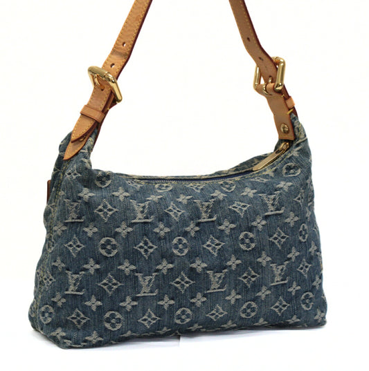 LOUIS VUITTON Monogram Denim Baggy PM Shoulder Bag Blue
