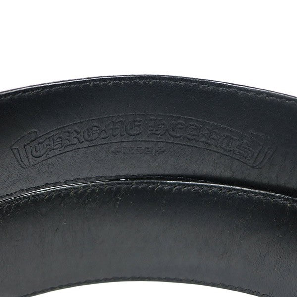 CHROME HEARTS 1.5 Leather Strap Belt Black Size 32