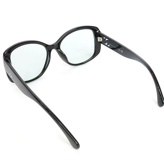 CHANEL Clear Coco Mark Sunglasses Black Plastic Size 53