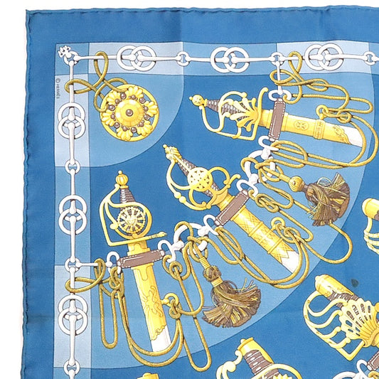 HERMES Carre 45 Cliqueti Sword Silk Scarf Size ONE SIZE