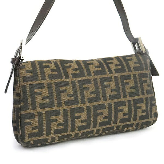 FENDI Mamma Baguette Zucca Canvas Shoulder Bag Size ONE SIZE