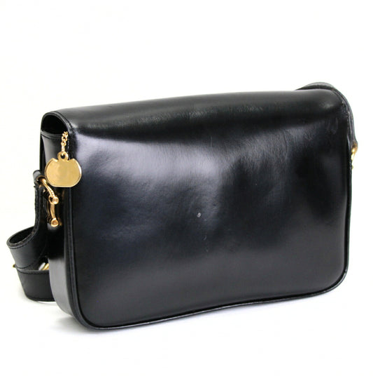 CELINE Vintage Triomphe Leather Bag Black Size ONE SIZE