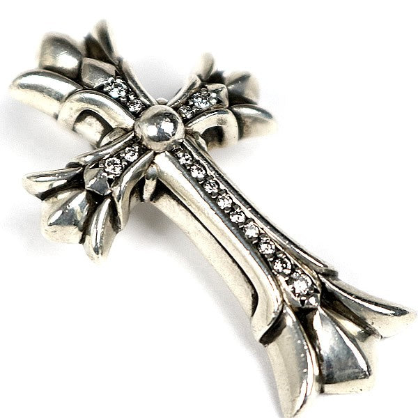 CHROME HEARTS Double CH Cross Pendant Silver Size ONE SIZE