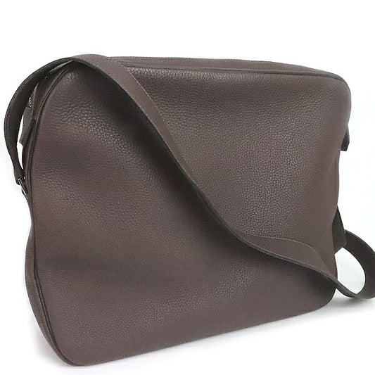 HERMES Sac Evedri Reporter Evergrain Bag Brown Size ONE SIZE