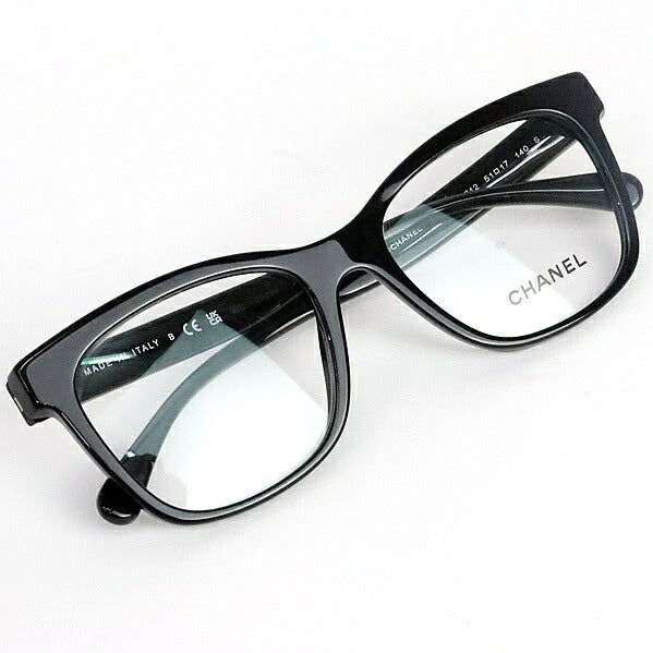 CHANEL Coco Mark Logo Plastic Glasses Black Yellow Size 51