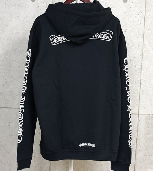 CHROME HEARTS Scroll Label Cotton Hoodie Black Size L