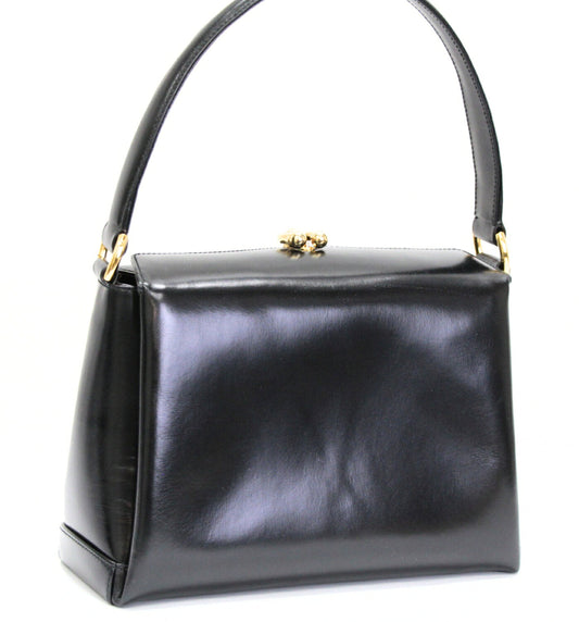 GUCCI Vintage Horseshoe Handbag Black