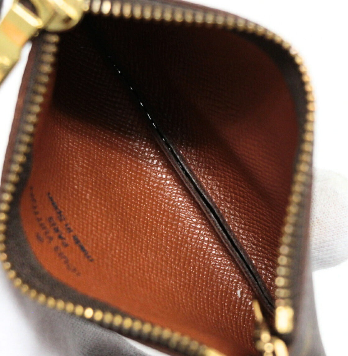 Louis Vuitton Monogram Pochette Clé Key Pouch Brown