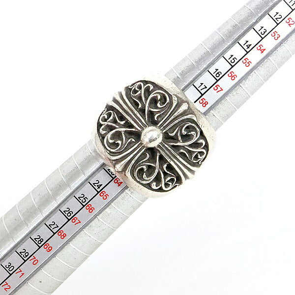 CHROME HEARTS Classic Oval Cross Ring Silver Size JP 20.5