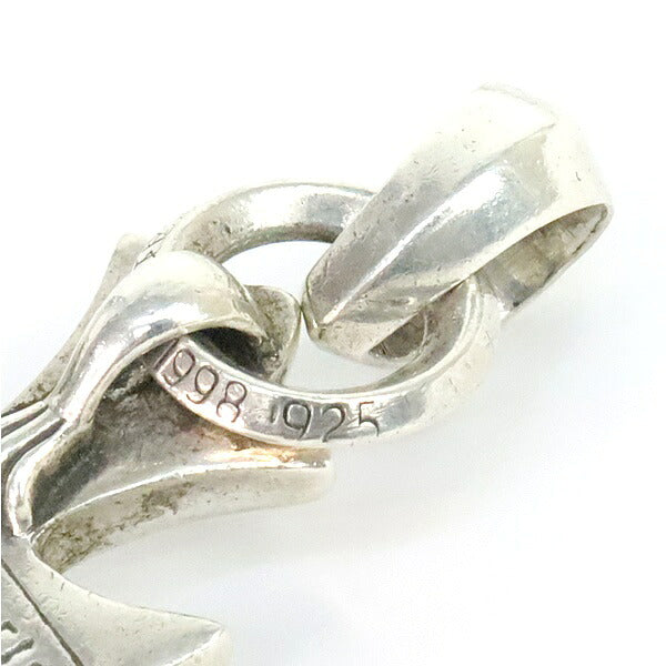 CHROME HEARTS Small CH Cross w/ Bail Pendant Charm Silver