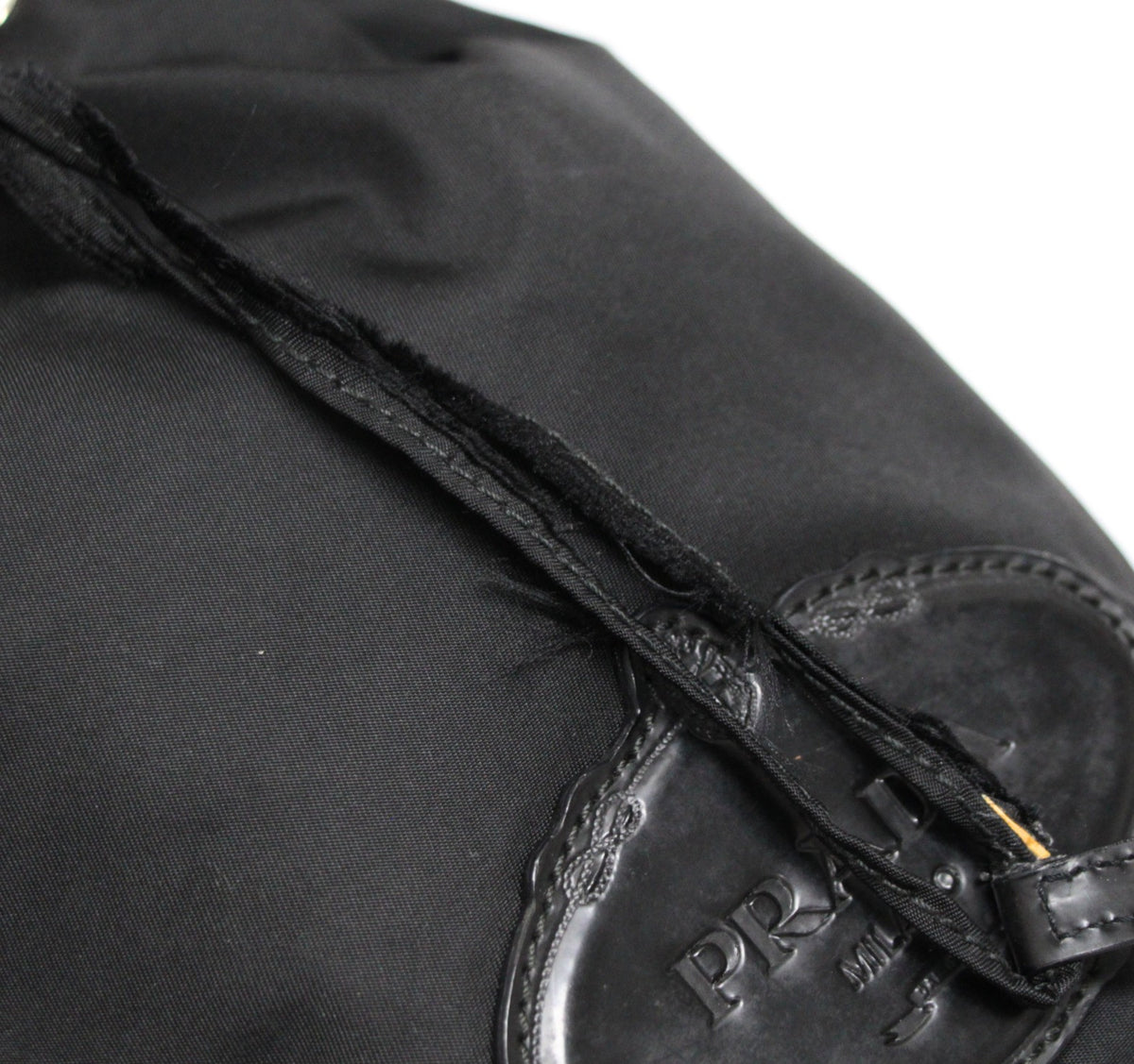 PRADA Nylon Drawstring Pouch Handbag Black