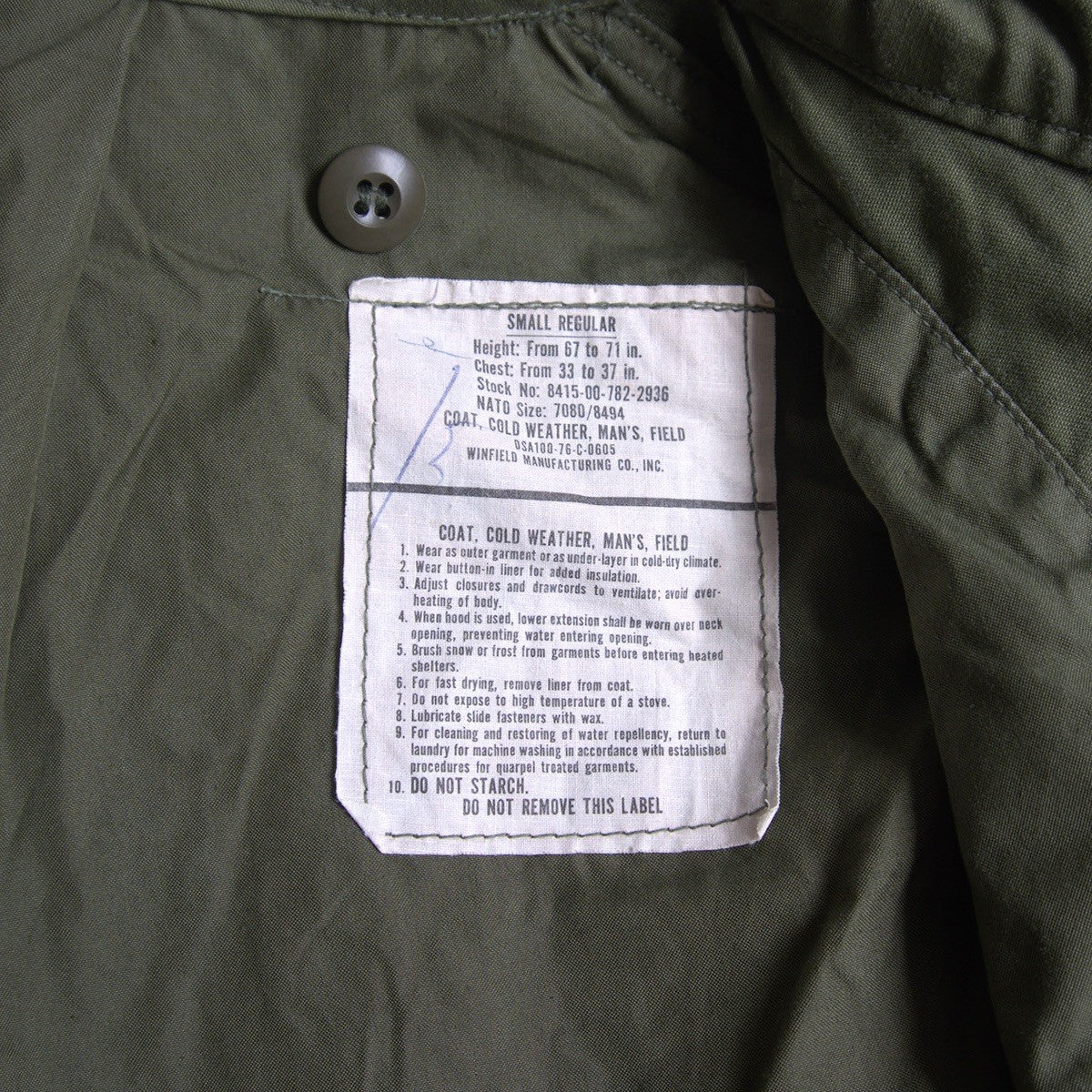 US ARMY 70s M-65 3rd Field Jacket Size SMALL-REGULAR