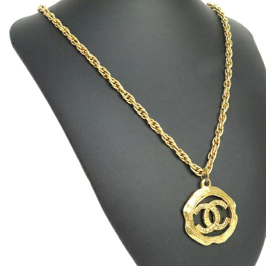 CHANEL Vintage Coco Mark GP Necklace Gold