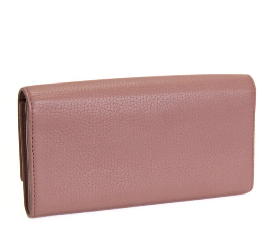 GUCCI Tulip L-Zip Calf Leather Wallet Pink