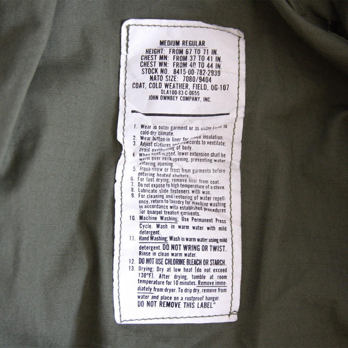 US ARMY 80s M-65 3rd Field Jacket Size MEDIUM-REGULAR