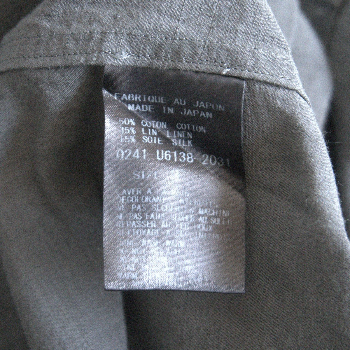 ARTS&SCIENCE Cotton Linen Silk Band Collar Shirt Size L