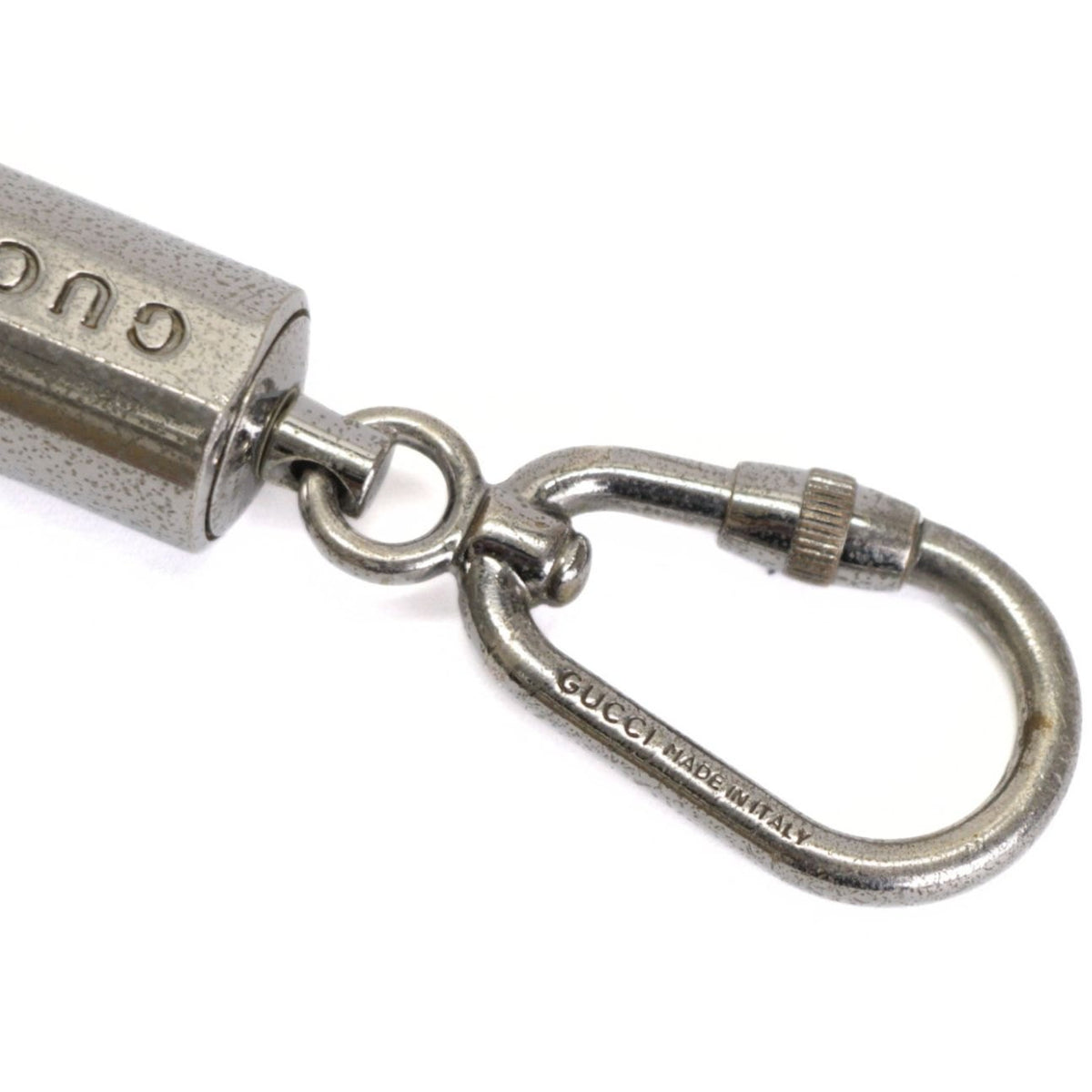GUCCI Logo Sterling Silver Keychain