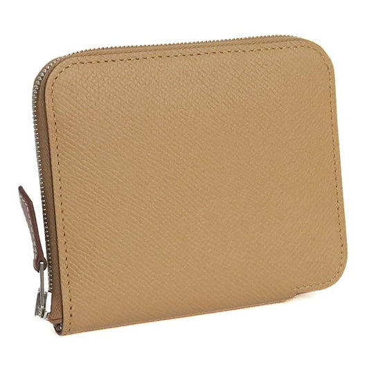 HERMES Azap Compact Silkin Epsom Leather Chai