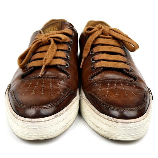 Berluti Calf Leather Sneakers Brown Size 6.5