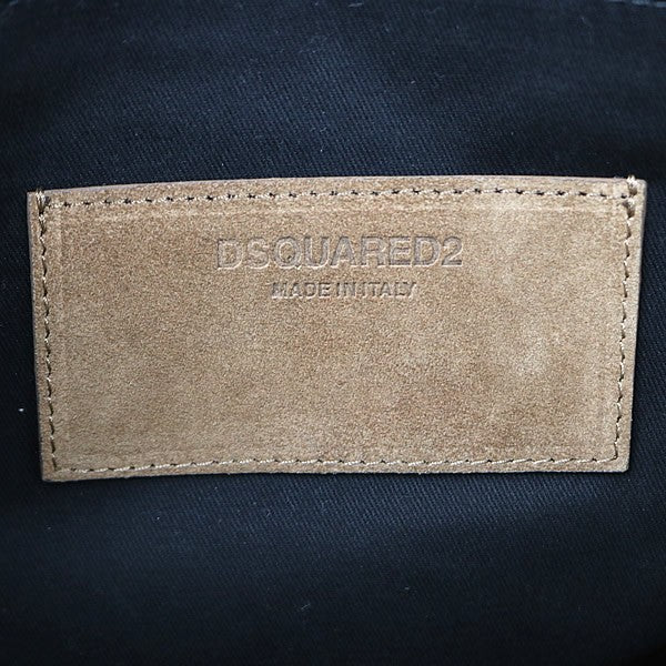 DSQUARED2 Brown Suede Twin Shopping Tote Bag