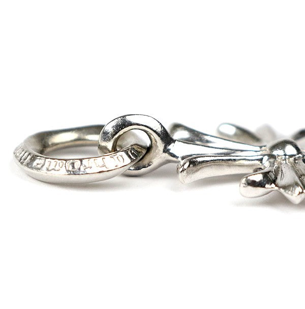CHROME HEARTS Tiny CH Cross 1P Diamond Platinum Charm Silver