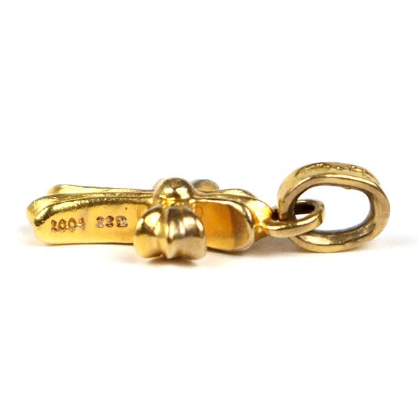 CHROME HEARTS 22K Baby Fat Cross Pave Diamond Charm Gold