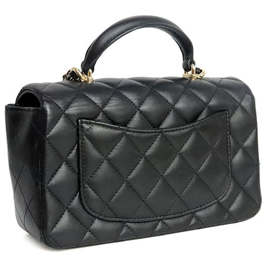 CHANEL Matelasse Mini Top Handle Bag Black