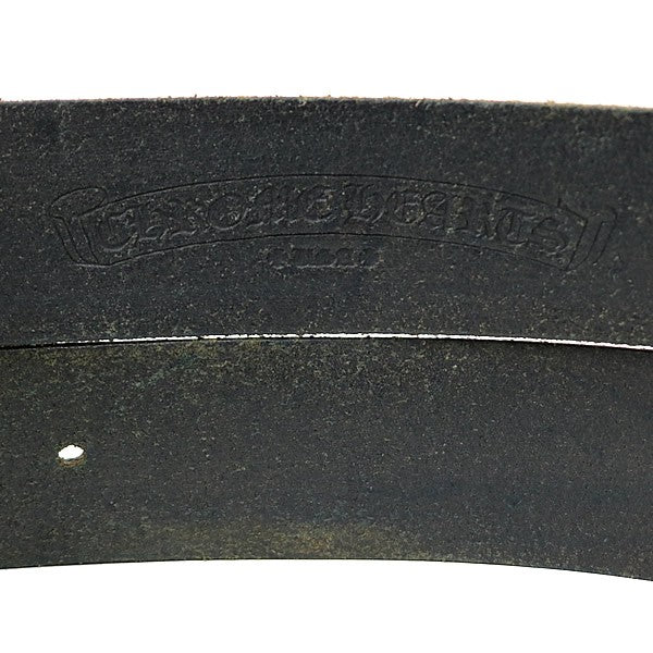 CHROME HEARTS Novelty Leather Belt Black Size 34