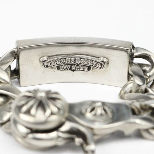 CHROME HEARTS Classic Link Floral Cross ID 8-Link Silver