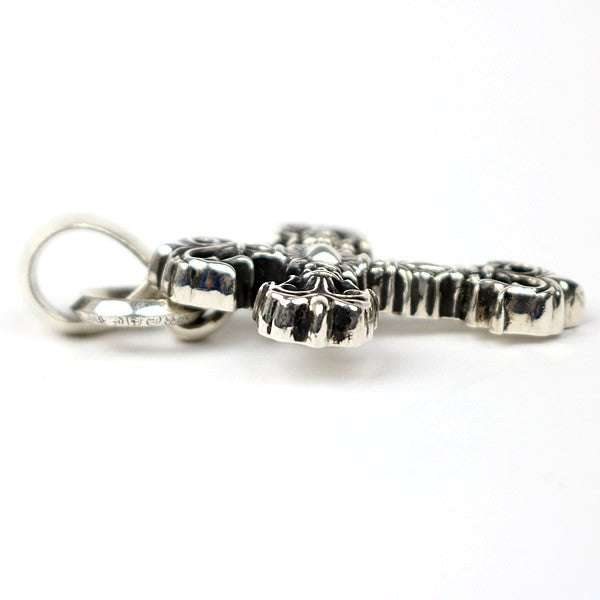 CHROME HEARTS Filigree Cross XS Bail Pendant Charm Silver