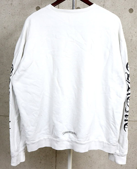 CHROME HEARTS Neck Arm Logo Crewneck Sweatshirt White Size L