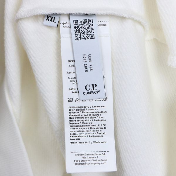 C.P. Company Diagonal Raised Sweatshirt White Size XXL