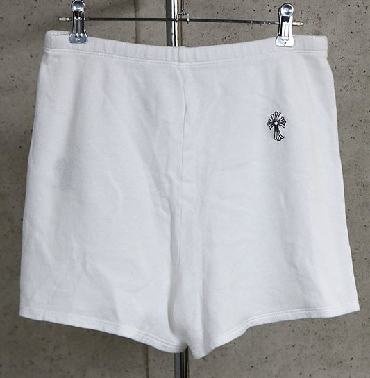CHROME HEARTS Y NOT CH Cross Shorts White Sweatshirt Size XS