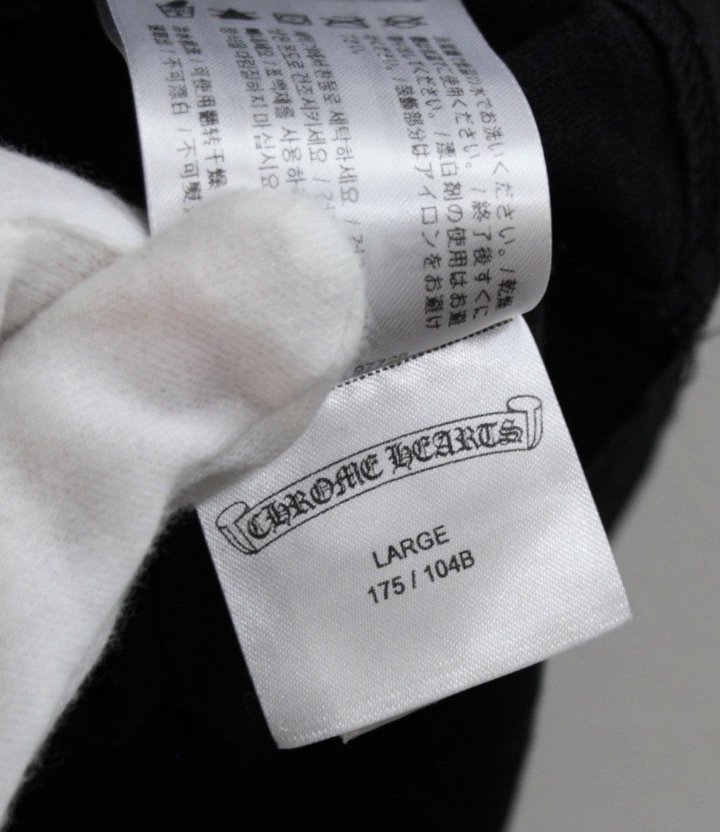 CHROME HEARTS Neck Logo CH Cross Black Shirt Size L