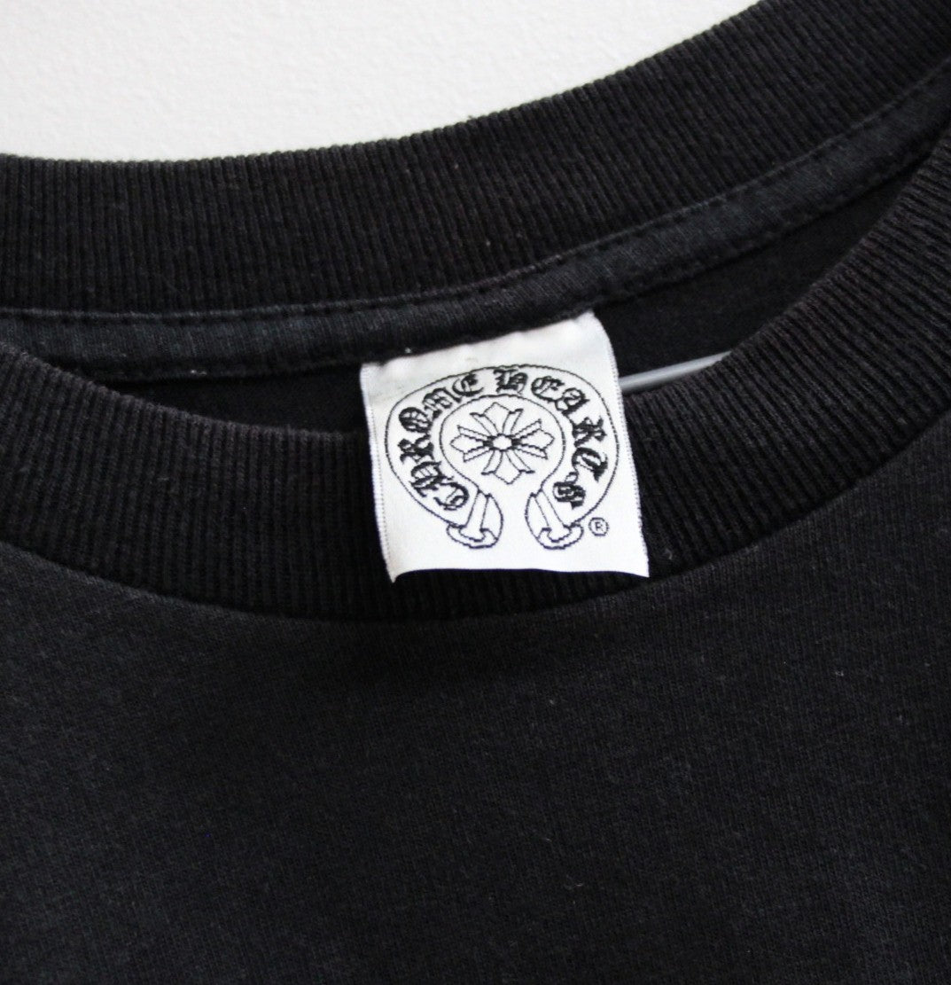 CHROME HEARTS Old Flare Knee Scroll T-Shirt Black Size S